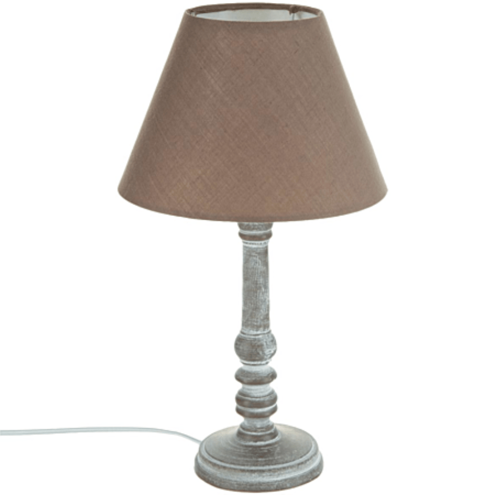 Alpha 55 Taupe Lampe Droite Léo en Bois Design Décoratif