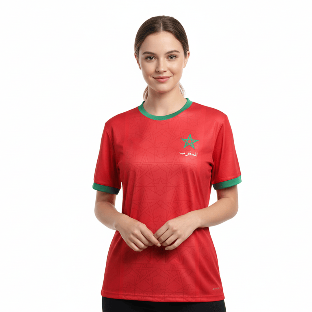 Alpha 55 Tee-shirt Maroc en Polyester Rouge – Supporter