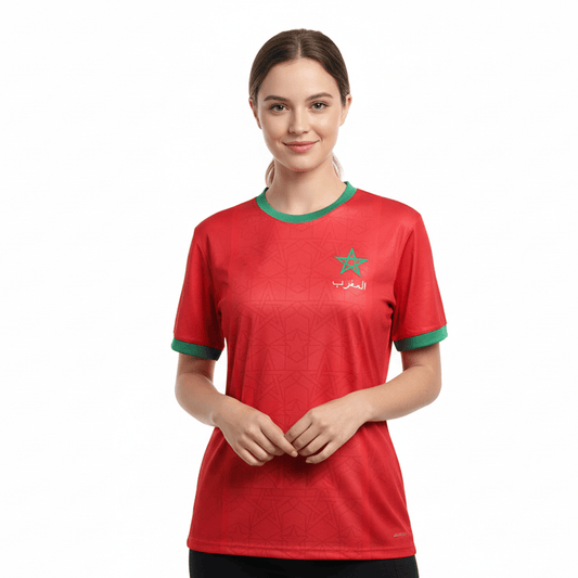 Alpha 55 Tee-shirt Maroc en Polyester Rouge – Supporter