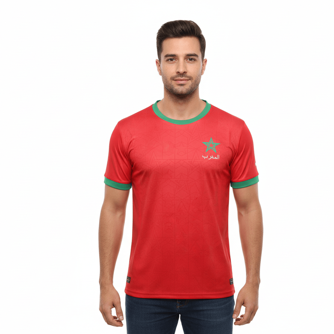 Alpha 55 Tee-shirt Maroc en Polyester Rouge – Supporter