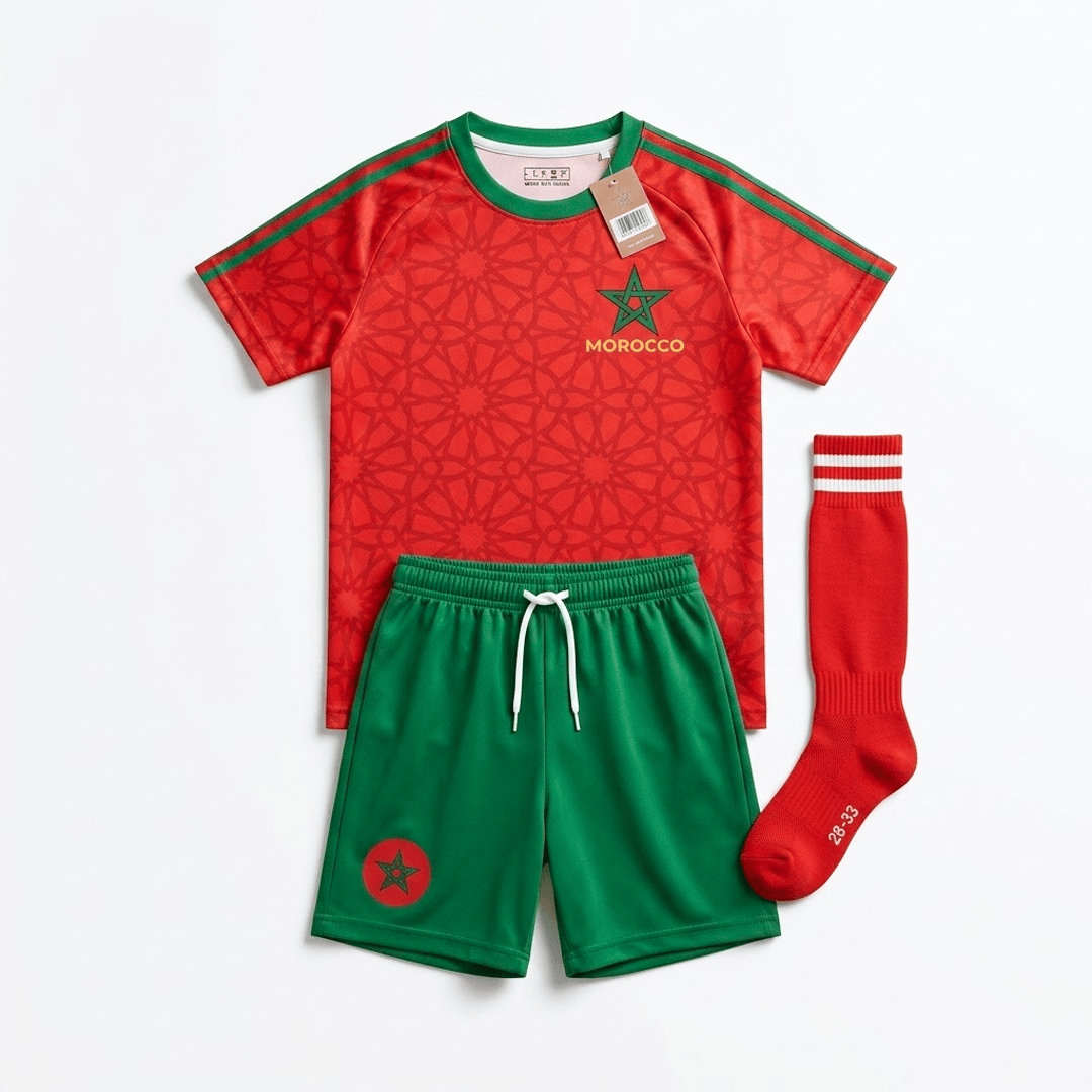Alpha 55 Tenue Foot Enfant 3 Pièces Maroc Style Supporter