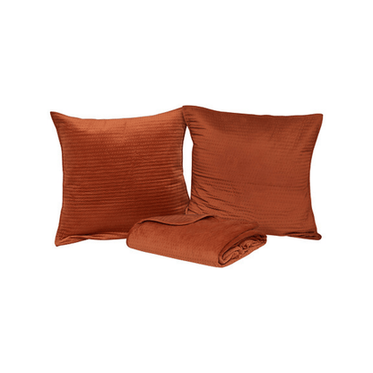 Alpha 55 Terracotta Dessus de lit Lilou 240 × 260 cm avec 2 taies d’oreiller