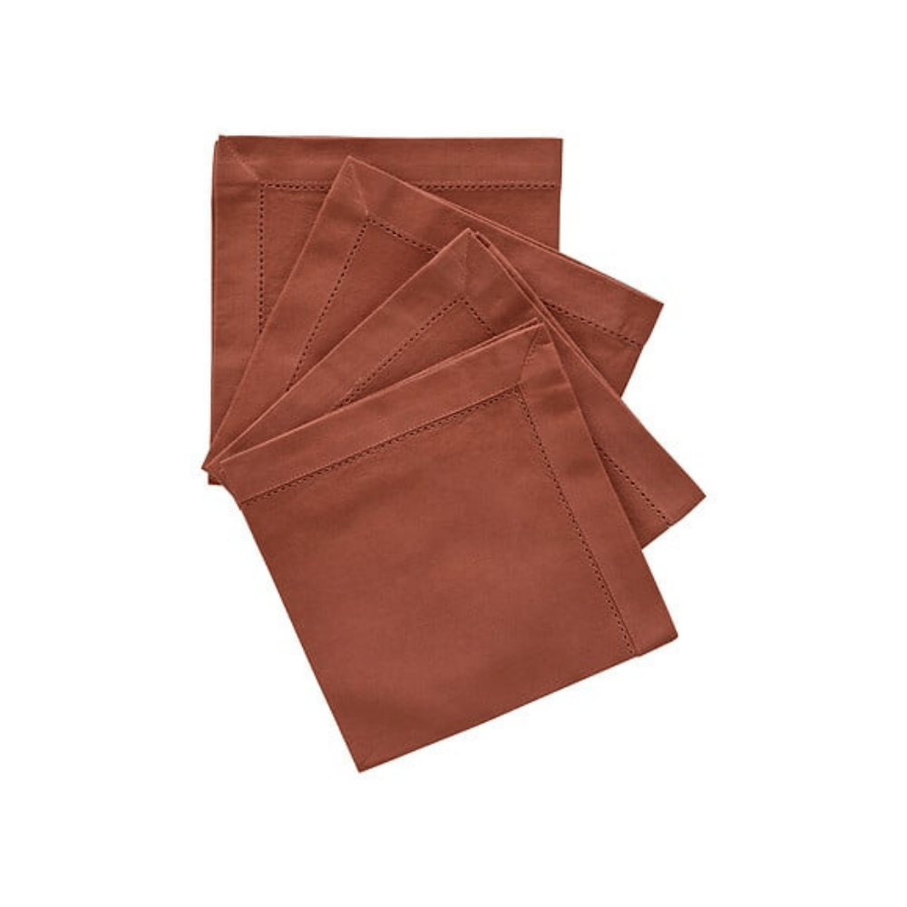Alpha 55 Terracotta Lot de 4 serviettes de table chambray