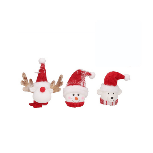 Alpha 55 Têtes Lumineuses Renne, Ours & Bonhomme – Déco Noël