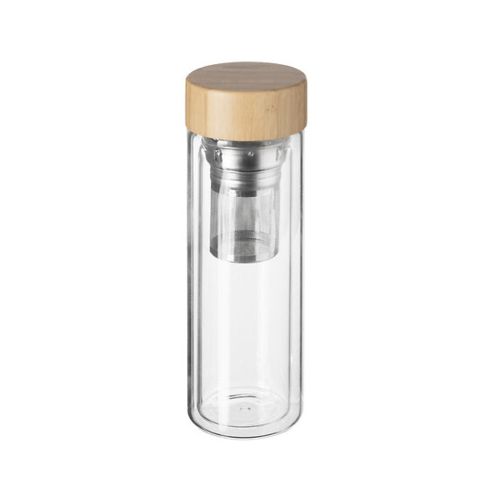 Alpha 55 Théière double paroi 40cl avec couvercle en bambou élégant