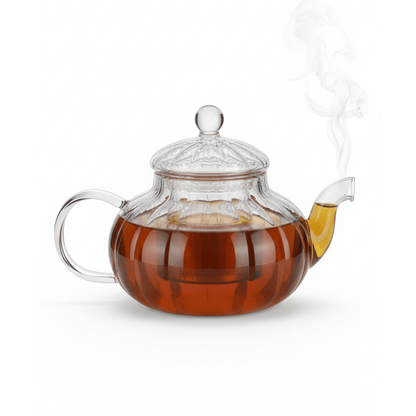 Alpha 55 Théière en Verre 0,6 L – Modèle Rayé Élégant