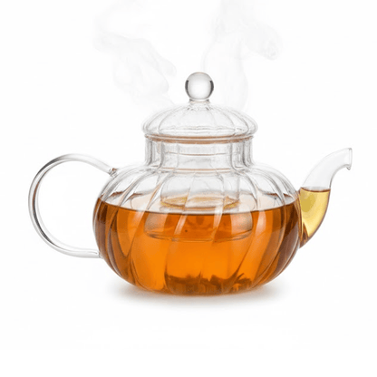 Alpha 55 Théière en Verre 1L – Modèle Rayé Élégant