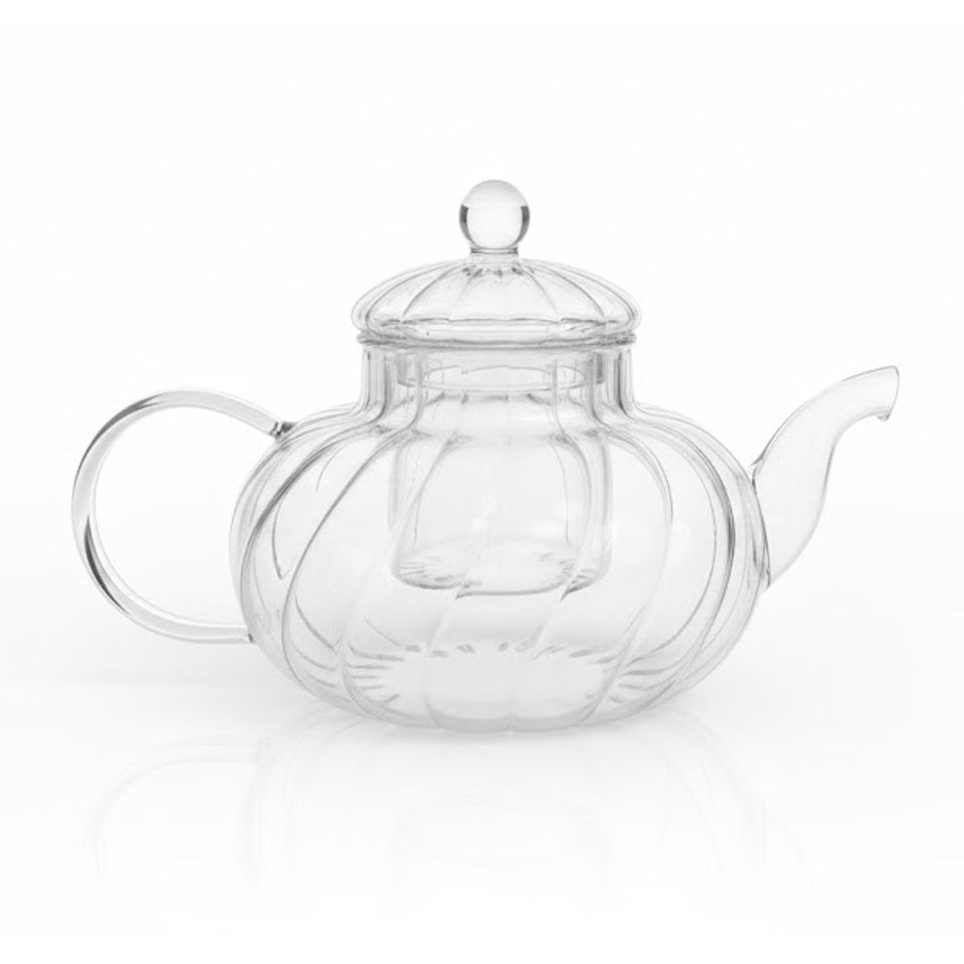 Alpha 55 Théière en Verre 1L – Modèle Rayé Élégant