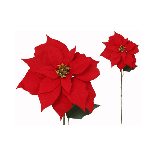 Alpha 55 Tige poinsettia rouge – Fleur décorative de Noël élégante