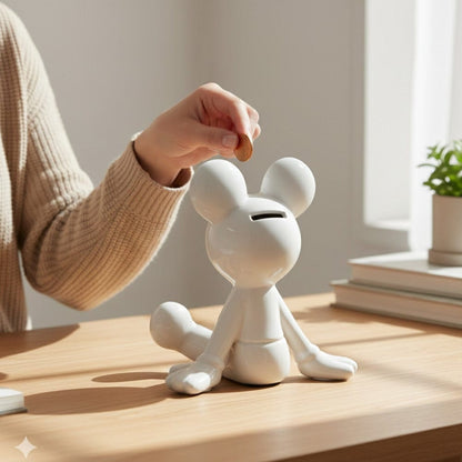 Alpha 55 Tirelire en céramique irisée Mickey assis