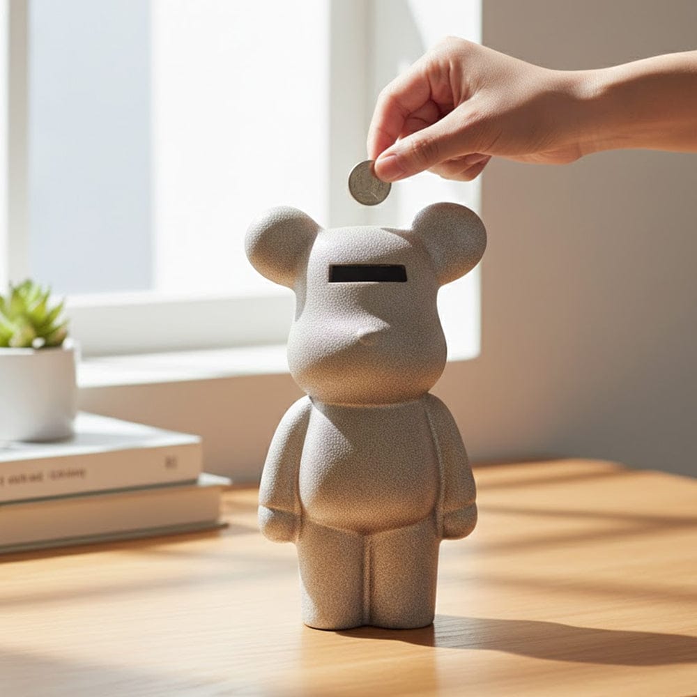 Alpha 55 Tirelire en céramique ours nacré pailleté