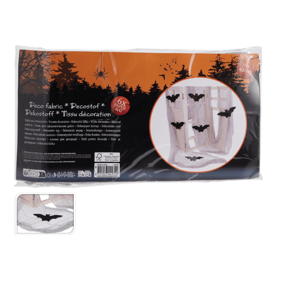 Alpha 55 Toile d’Araignée 4,2 m avec Chauve Souris Halloween