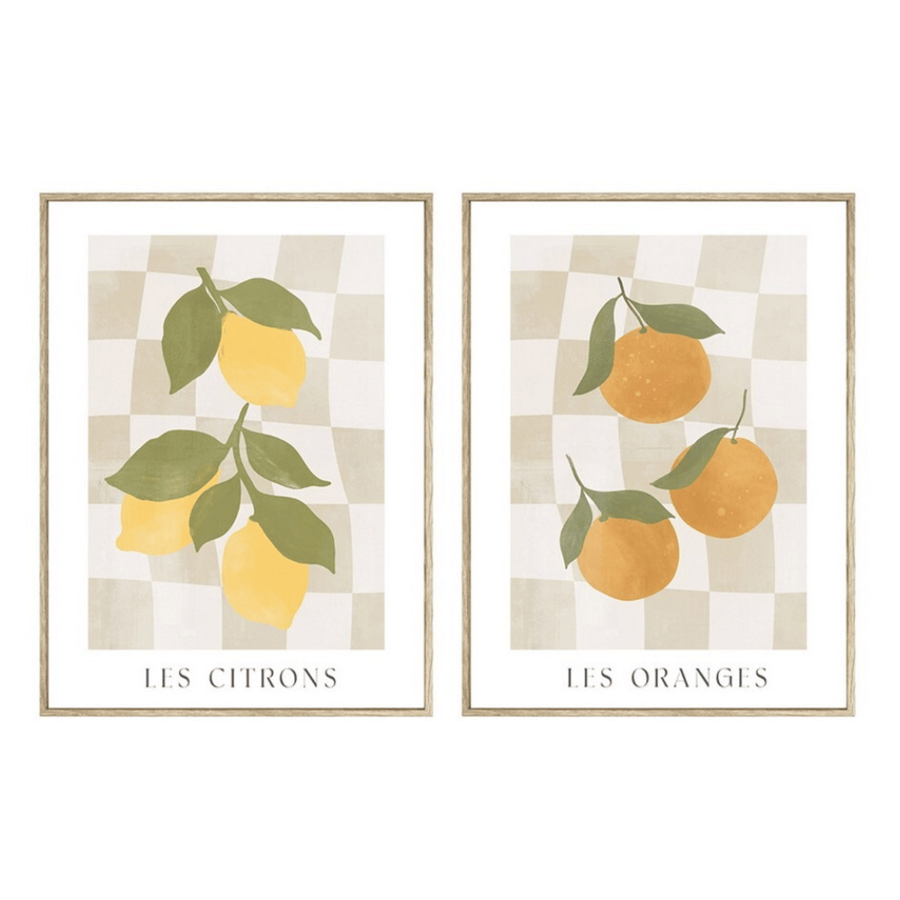 Alpha 55 Toile Encadrée Citron & Orange – Déco Cuisine