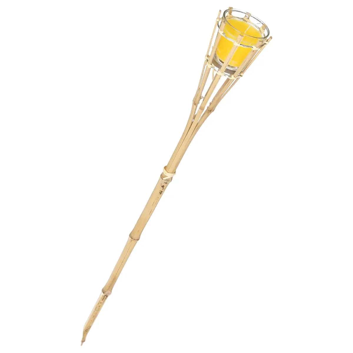 Alpha 55 Torche en bambou L76cm avec bougie citronnelle