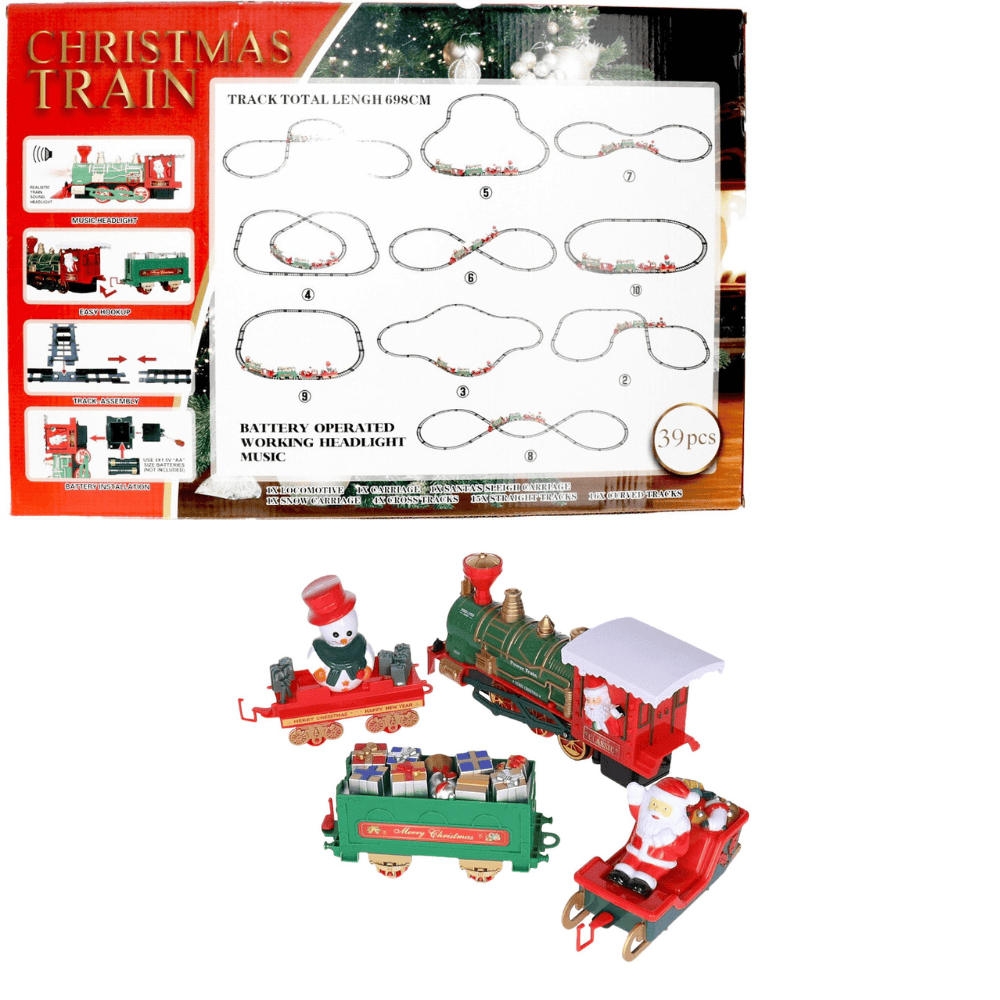 Alpha 55 Train de Noël 39 pièces avec son & LED – Déco lumineuse