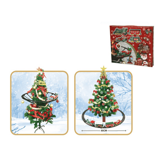 Alpha 55 Train Lumineux avec Rails Circulaires 31 pièces – Pour Sapin