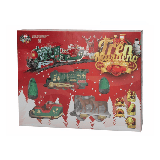 Alpha 55 Train Lumineux Père-Noël & Renne sur Rail – Déco Noël