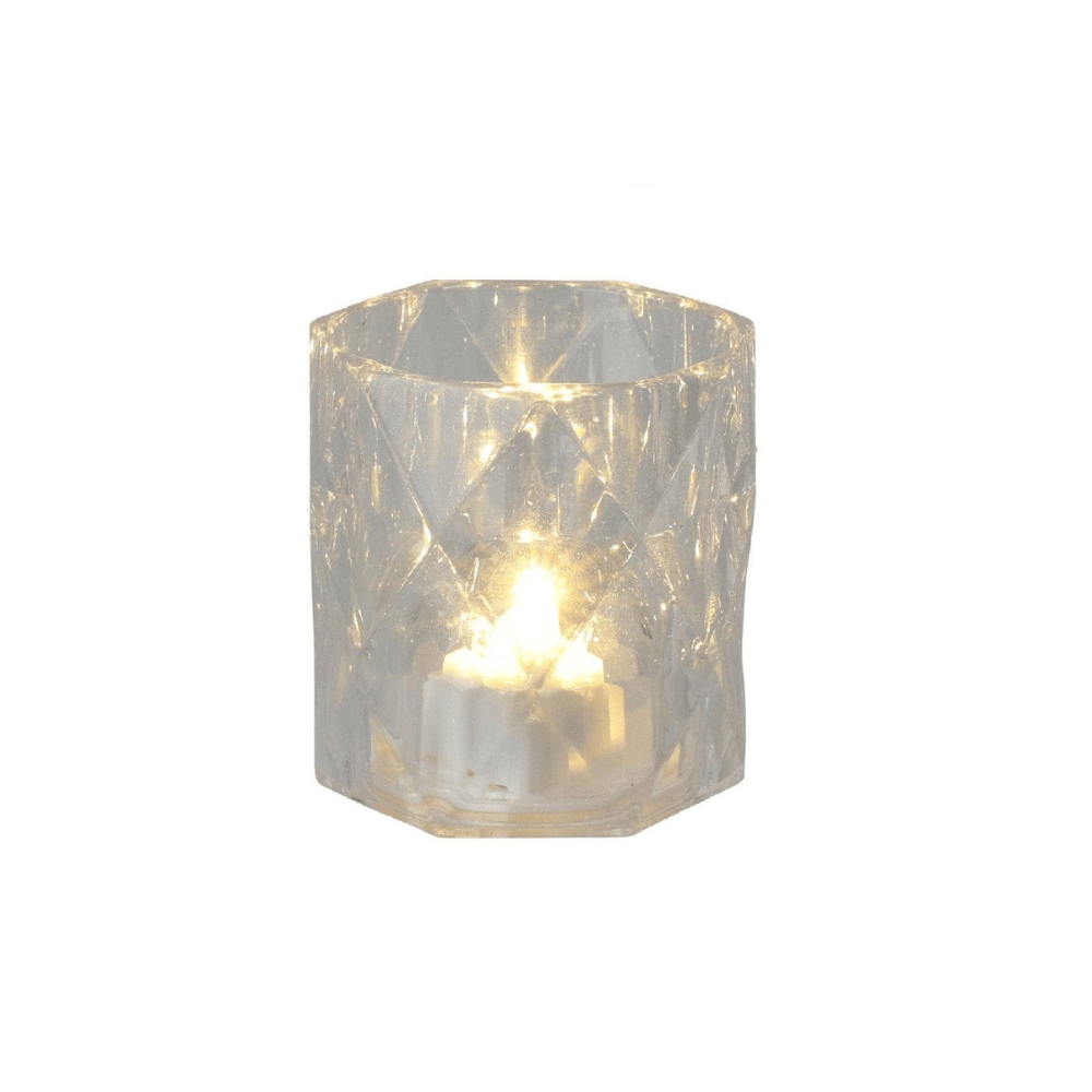 Alpha 55 Transparent Photophore diamant avec mini LED