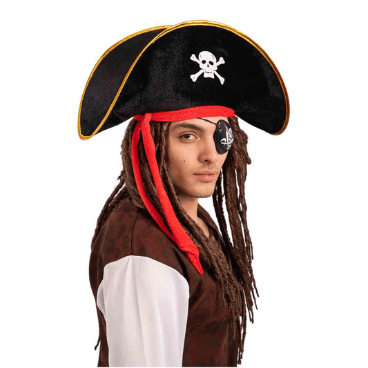 Alpha 55 Tricorne de pirate en velours