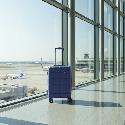 Alpha 55 Trolley 8 Roues Coque Quadrillée Bleu – Style & Confort