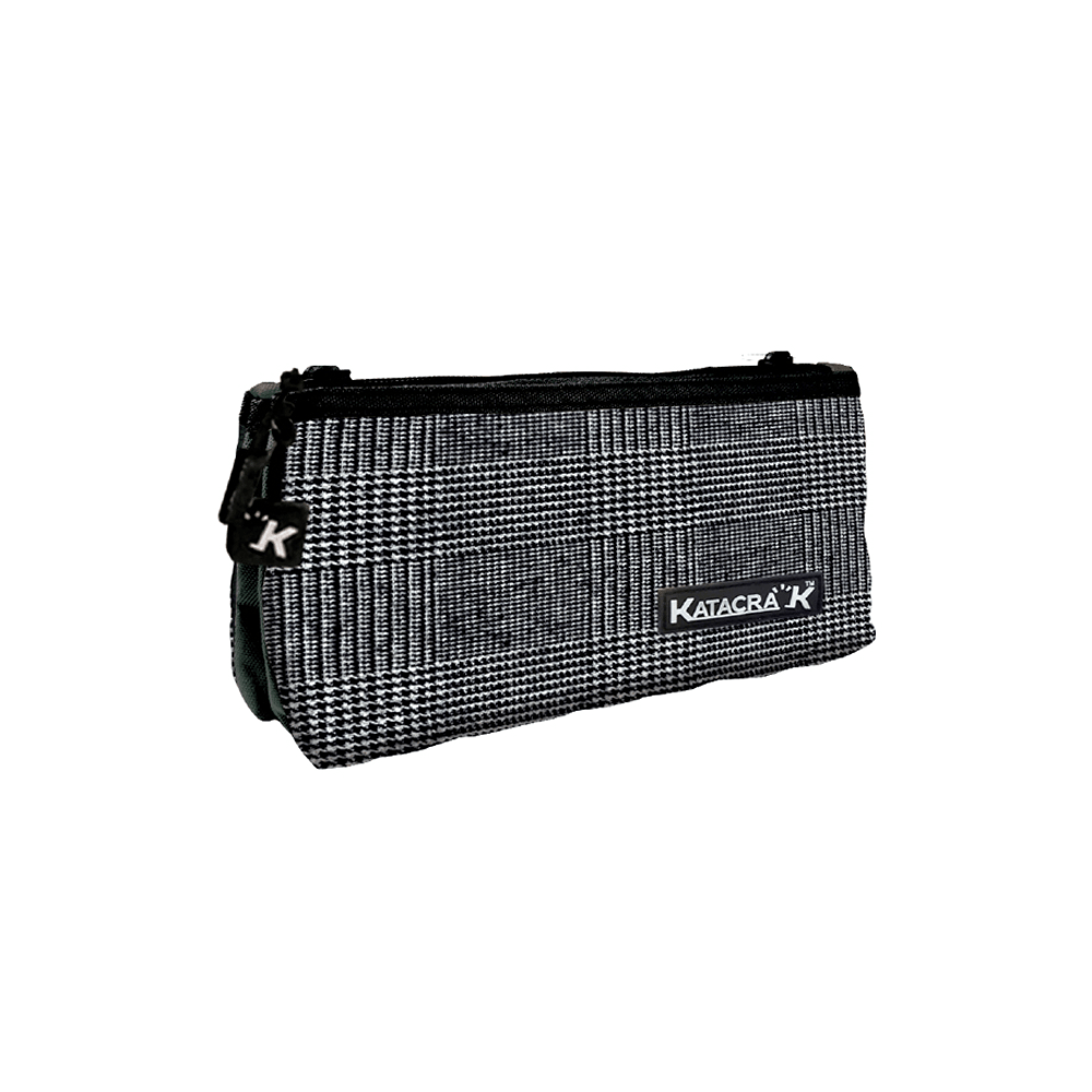 Alpha 55 Trousse double tartan Gris