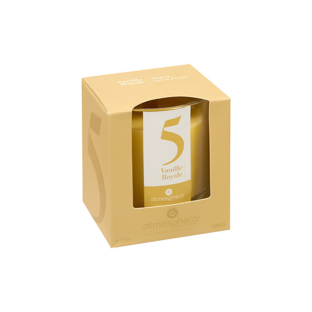 Alpha 55 Vanille Royale Bougie Parfumée Numia 180 g avec Cloche en Verre