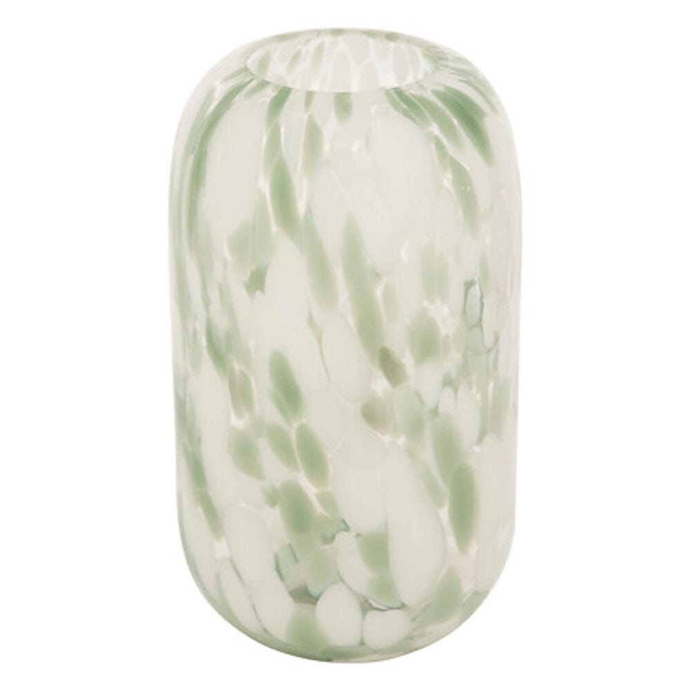 Alpha 55 Vase Arvo en verre vert & blanc – Élégant & artistique
