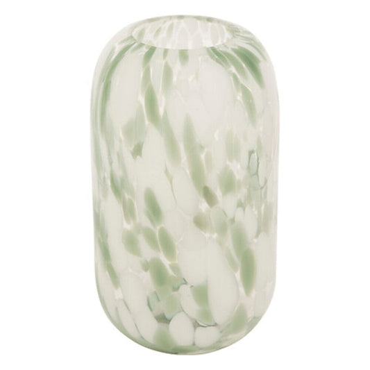 Alpha 55 Vase Arvo en verre vert & blanc – Élégant & artistique