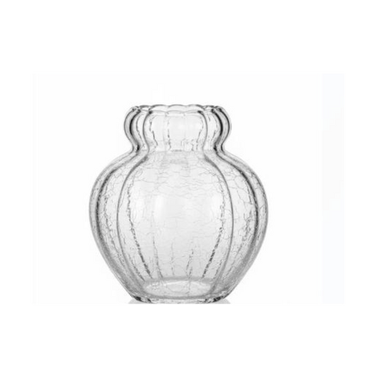 Alpha 55 Vase Baroque Côtelé en Verre Transparent – Chic & Élégant