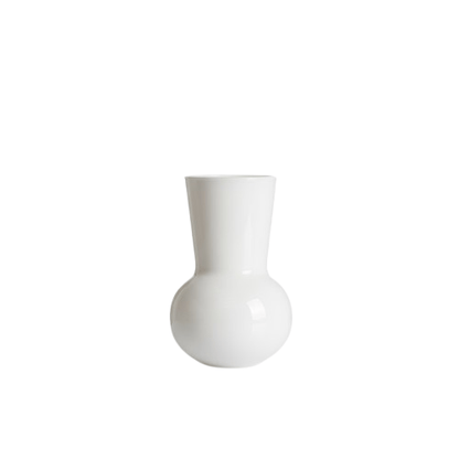 Alpha 55 Vase Boule Col Cylindrique Blanc en Verre – Design Moderne
