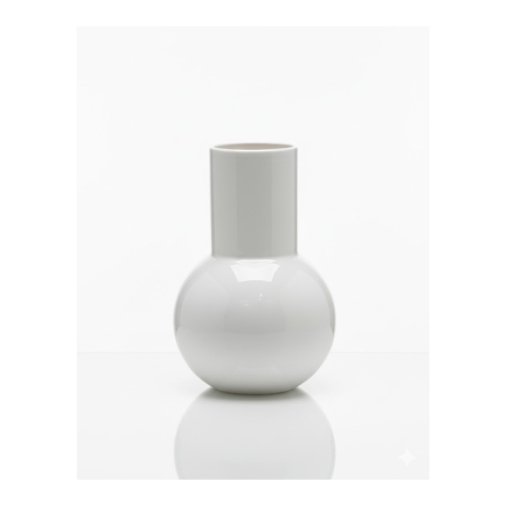 Alpha 55 Vase Boule en Verre Col Cylindrique Blanc – Chic