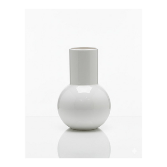Alpha 55 Vase Boule en Verre Col Cylindrique Blanc – Chic