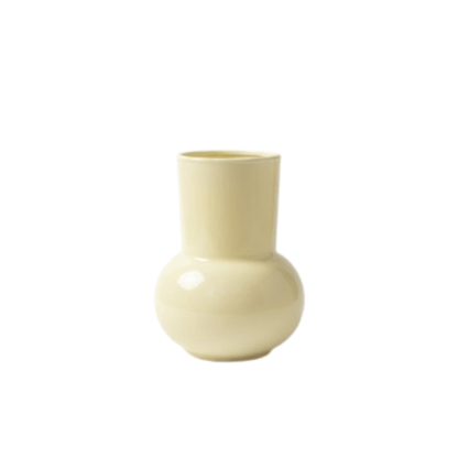 Alpha 55 Vase Boule en Verre Col Cylindrique Jaune – Élégant