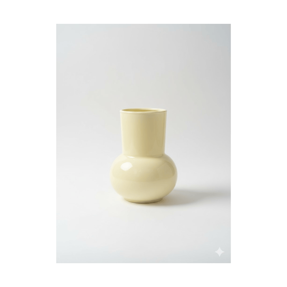 Alpha 55 Vase Boule en Verre Col Cylindrique Jaune – Élégant
