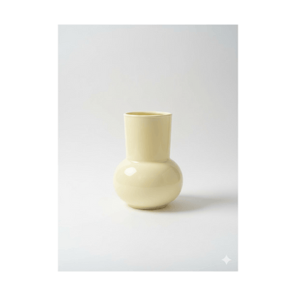 Alpha 55 Vase Boule en Verre Col Cylindrique Jaune – Élégant