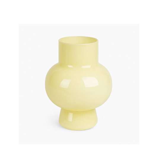 Alpha 55 Vase Calebasse En Verre Col Cylindrique Jaune Poussin