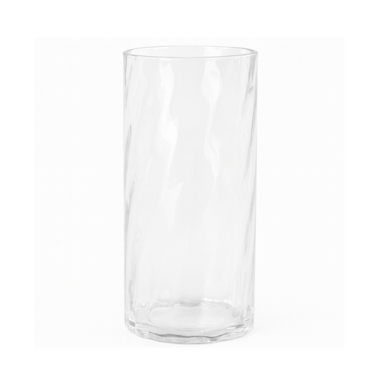 Alpha 55 Vase Cylindrique Torsadé en Verre Transparent – Chic