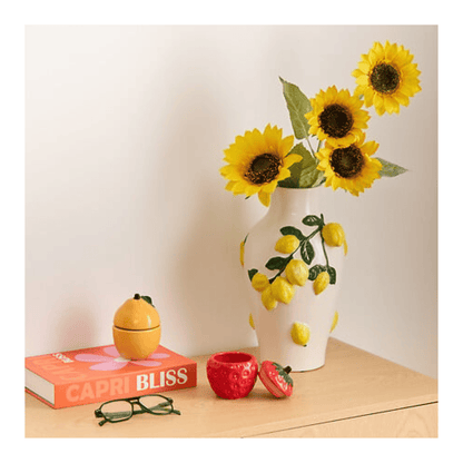 Alpha 55 Vase en céramique Fruity motif citrons décoratif
