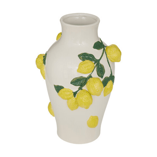 Alpha 55 Vase en céramique Fruity motif citrons décoratif