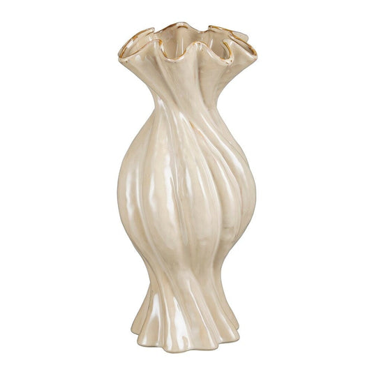 Alpha 55 Vase en Céramique Steph Crème – Élégance Moderne