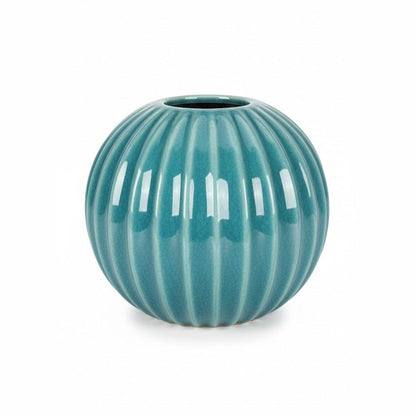 Alpha 55 Vase en céramique strié boule décoratif élégant