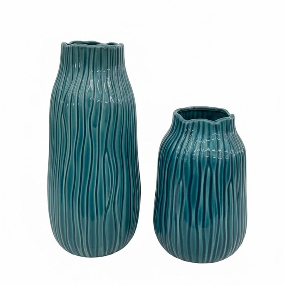 Alpha 55 Vase en céramique strié décoratif élégant