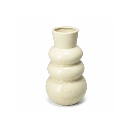 Alpha 55 Vase en dolomite crème forme bulles design