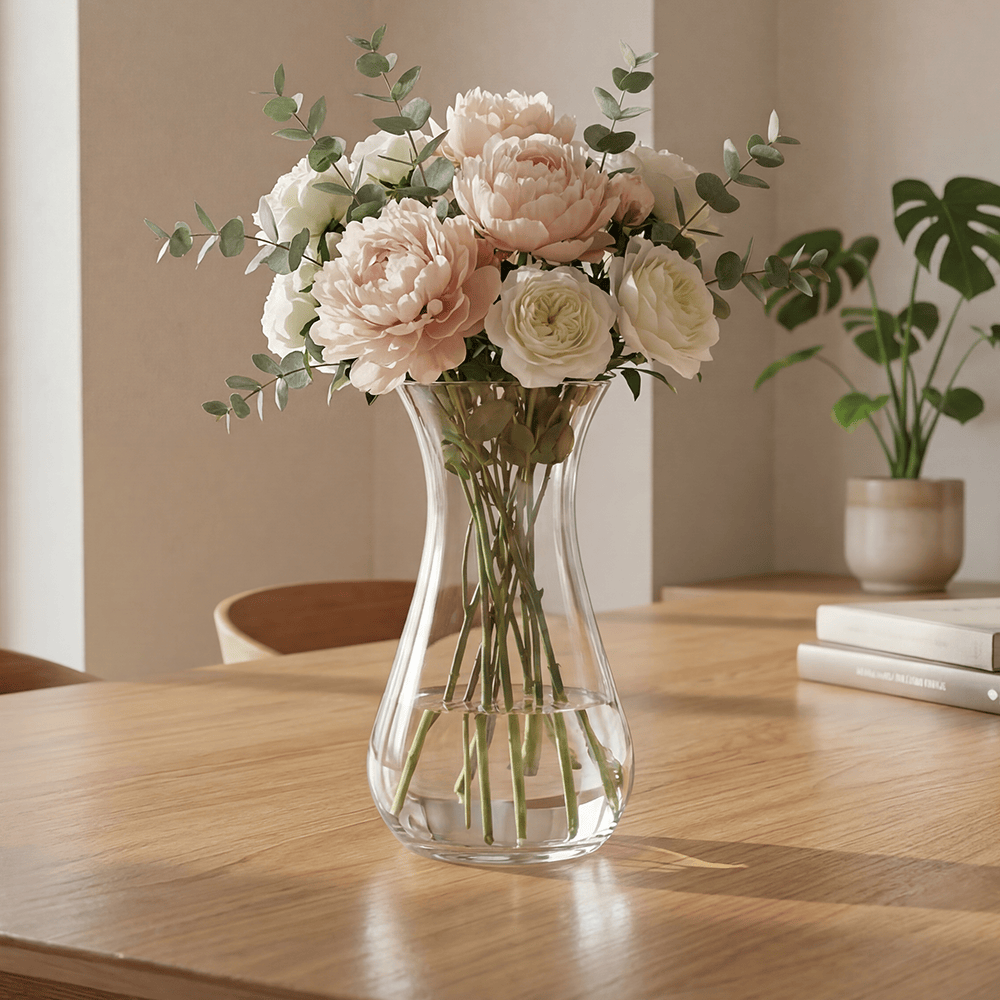 Alpha 55 Vase en Verre Base Large & Col Ouvert – Style Élégant