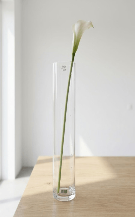 Alpha 55 Vase en Verre Cylindrique Étroit – Élégant & Polyvalent