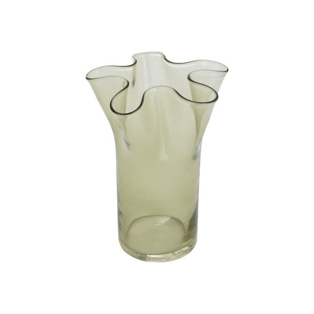Alpha 55 Vase en verre festonné fleur rose élégant