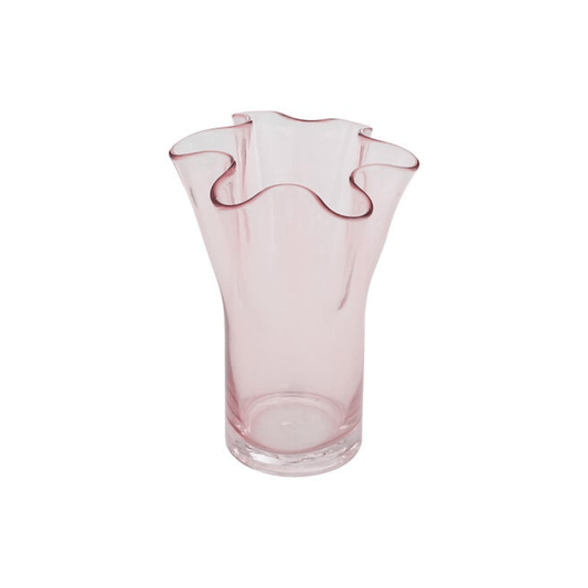 Alpha 55 Vase en verre festonné fleur rose élégant