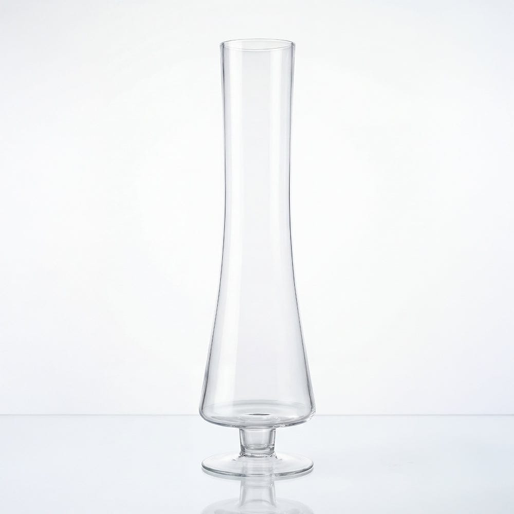 Alpha 55 Vase en Verre Tube sur Petit Pied – Design Élégant