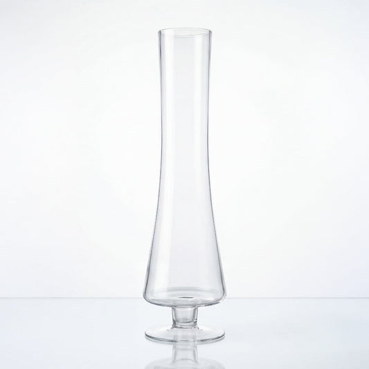 Alpha 55 Vase en Verre Tube sur Petit Pied – Design Élégant