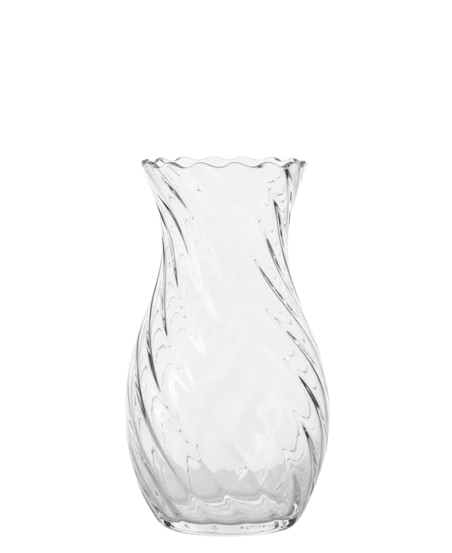 Alpha 55 Vase Galbé Torsadé en Verre Transparent – Élégant